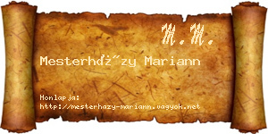 Mesterházy Mariann névjegykártya